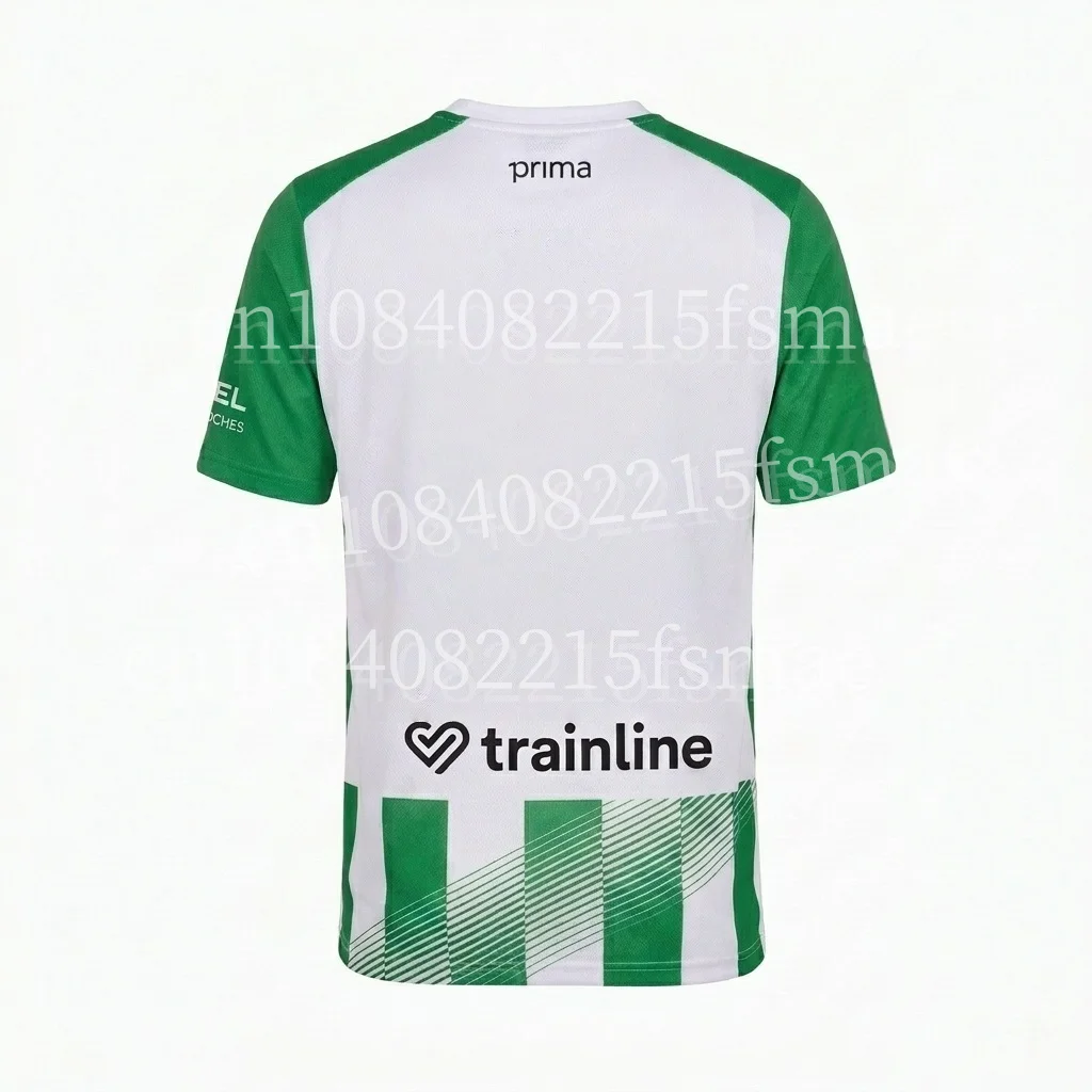 2026/27 Spanisches BET Grün-Weiß Gestreiftes Fußballtrikot Kurzarm Schnelltrocknend Atmungsaktives Fußballshirt Team-Trainingsuniform Top – Detail 5