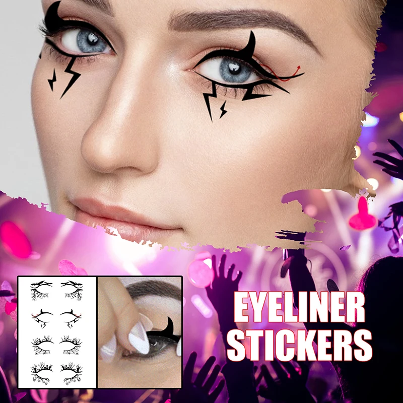 Eyeliner Sticker Eye Tattoo Waterproof Disposable Eyeshadow Eyeliner Face Bat Sticker Halloween Decoration Makeup