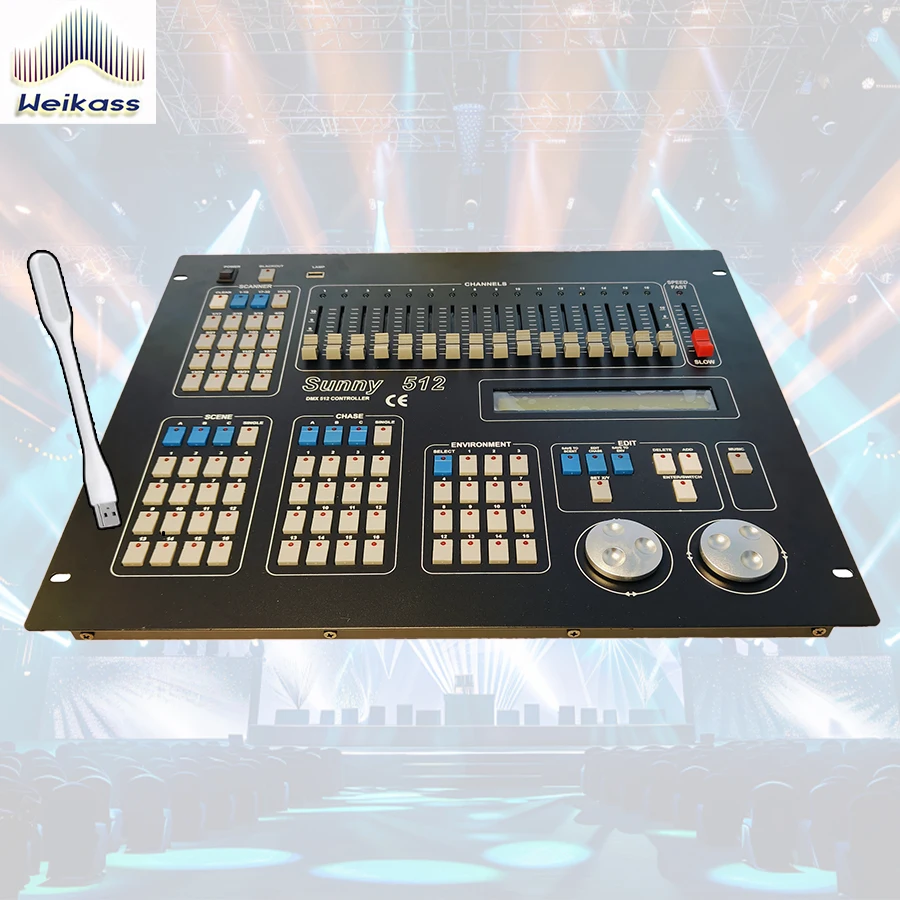 

Free Shipping High Quality Dmx Sunny 512 DMX Console 512 Controller For Stage Light Event Show Party Moving Head Dj Equipment