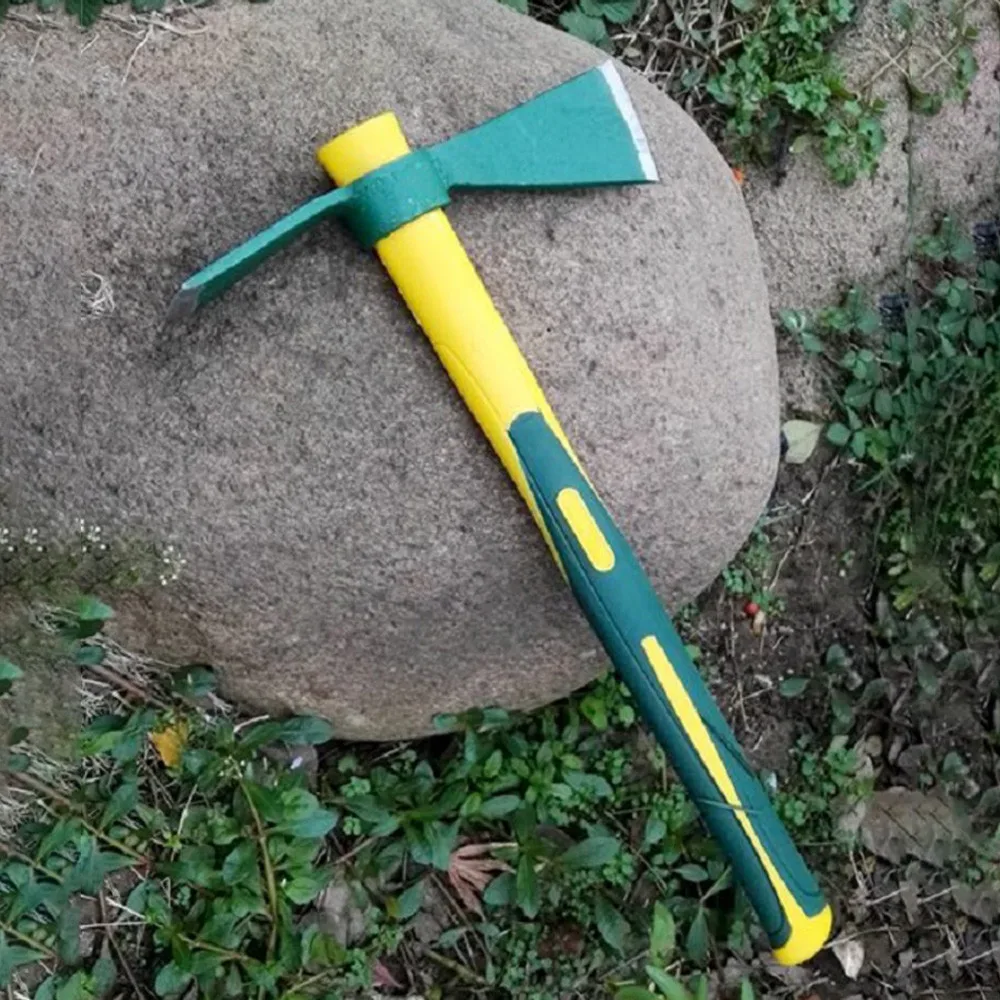 Multifunction Pickaxe Outdoor Camping Mountain Fiberglass Handle High Carbon Steel 15 Inch Small Size Garden Pick Hand Tools