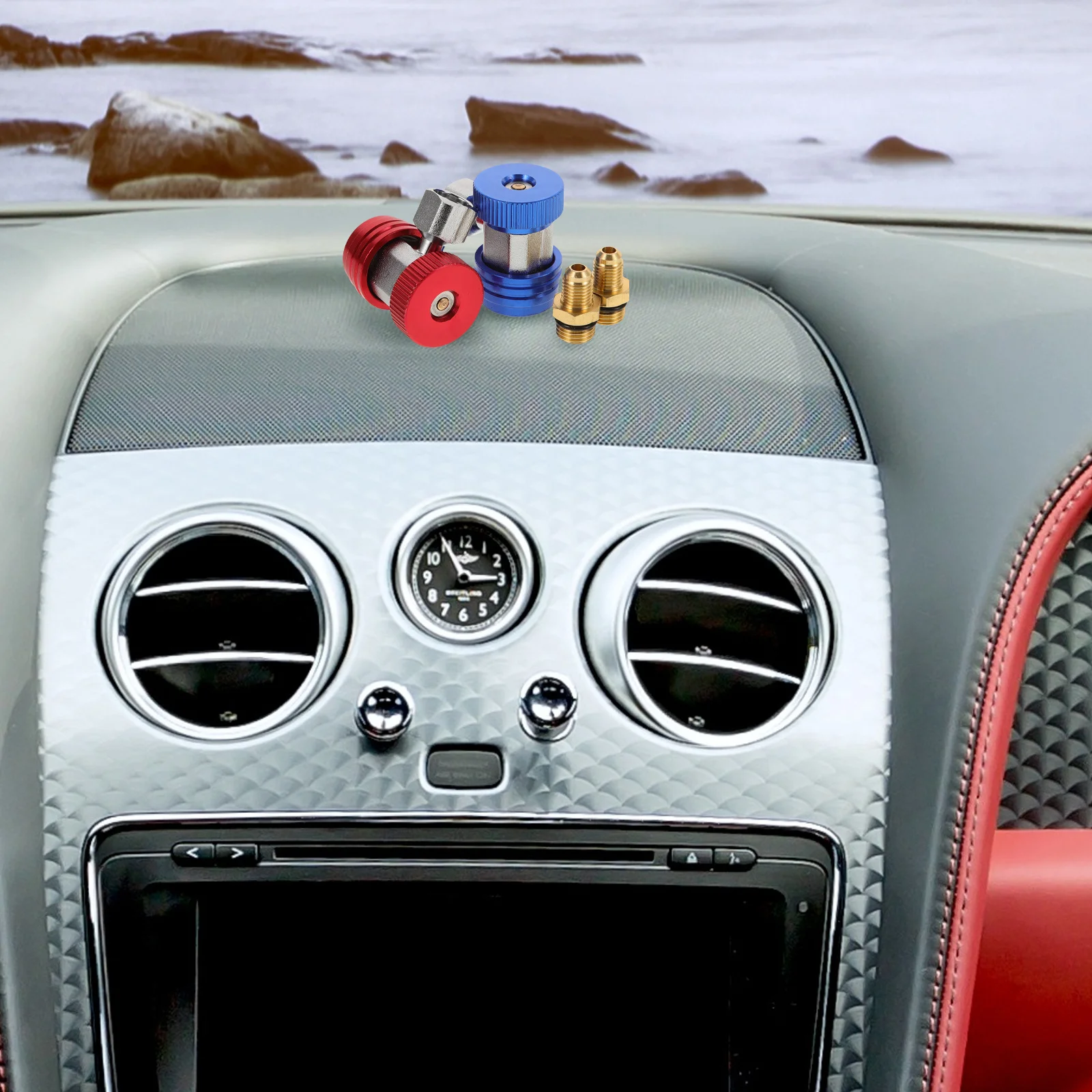 

1Pair Quick Connectors Metal Car Ac Adapter Kit Compatible Refrigerant Adapters Time Saving Installation Metal Adapter