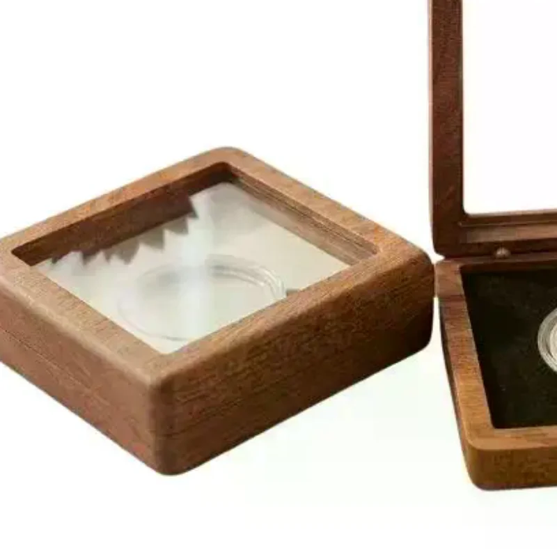 Dustproof Commemorative Coin Storage Case Black White Scratch Proof Holder for Silver Coin Badge Collection Display