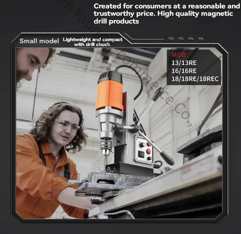 Magnetic Drill Electromagnetic Drill Magnetic Seat Drill, Tapping Speed Control High-power Hollow Iron Suction Drill