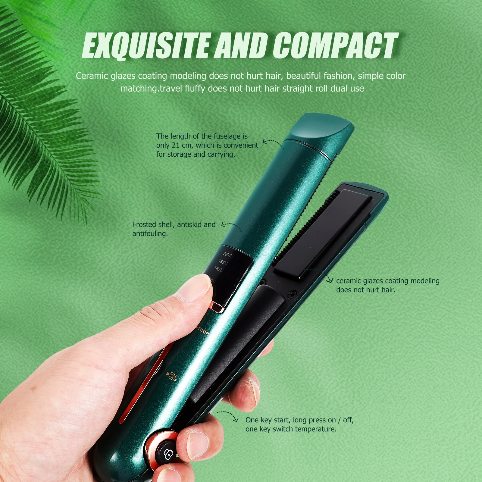 

Wireless Charging Hair Curler Portable Cordless Hair Straightener Curling Iron for Women Men USB Rechargeable Travel Styling