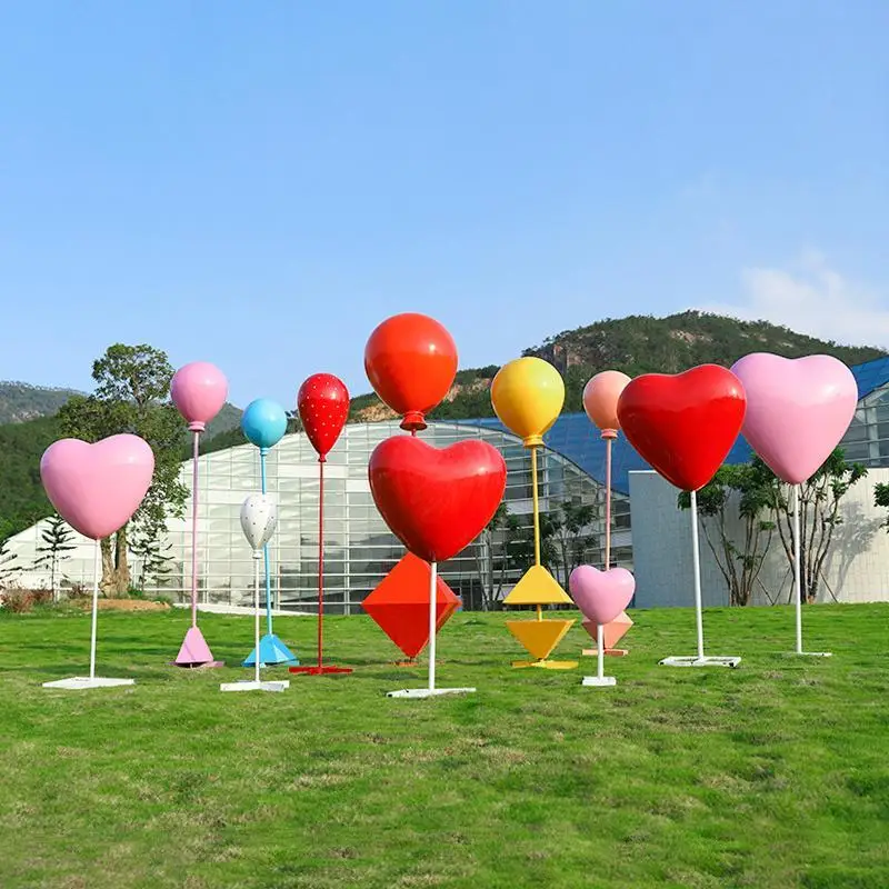 

FRP love simulation balloon sculpture model outdoor large shopping mall scenic lawn wedding decoration ornament
