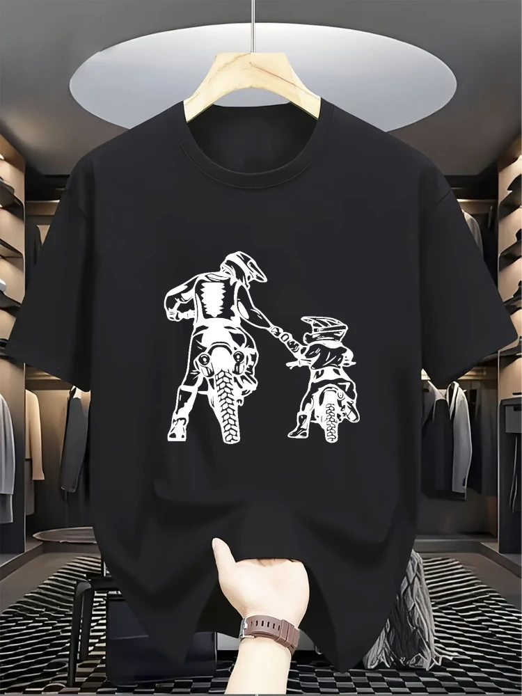 

Motorcycle Rider Graphic design-100% cotton summer O-neck short sleeve casual printed men's T-shirt.