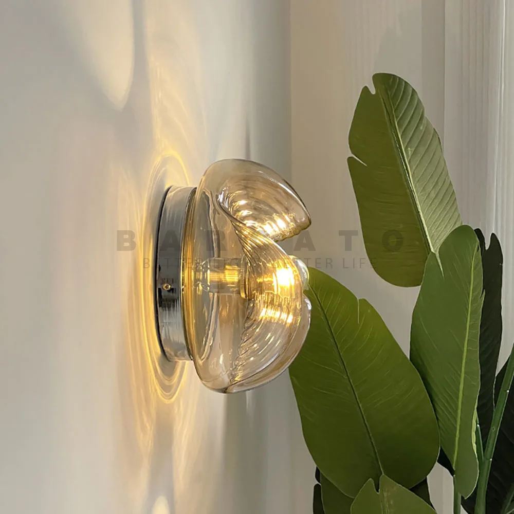 Modern Wall Scone Bedside Corridor Ceiling and Wall Decoration Lighting Fixture Diffuse Reflection Mirror Silver Glass Wall Lamp