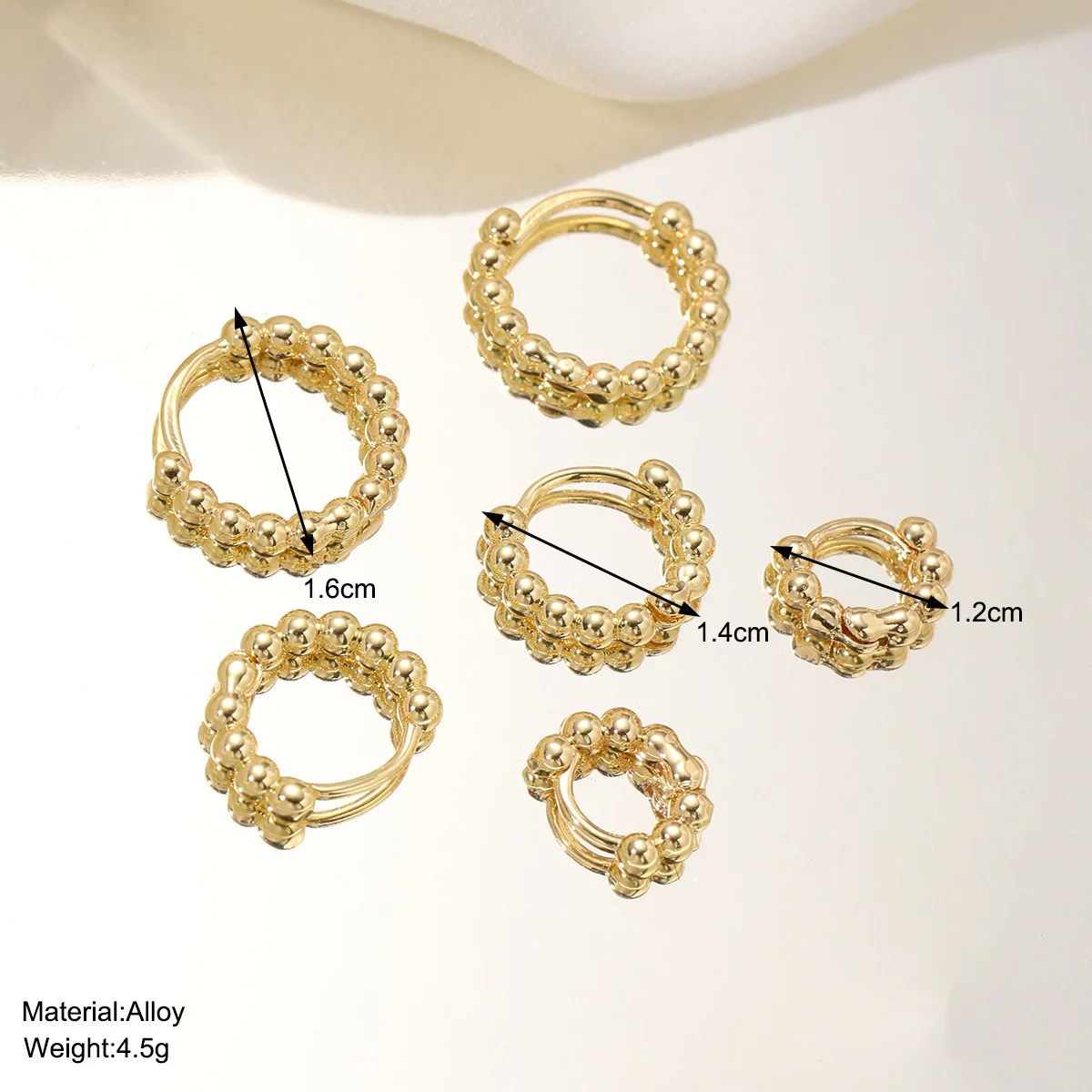 Minimalist Geometric Copper Bead Earrings for Women Ins Hoop Stud Collection Daily Simple European American Style