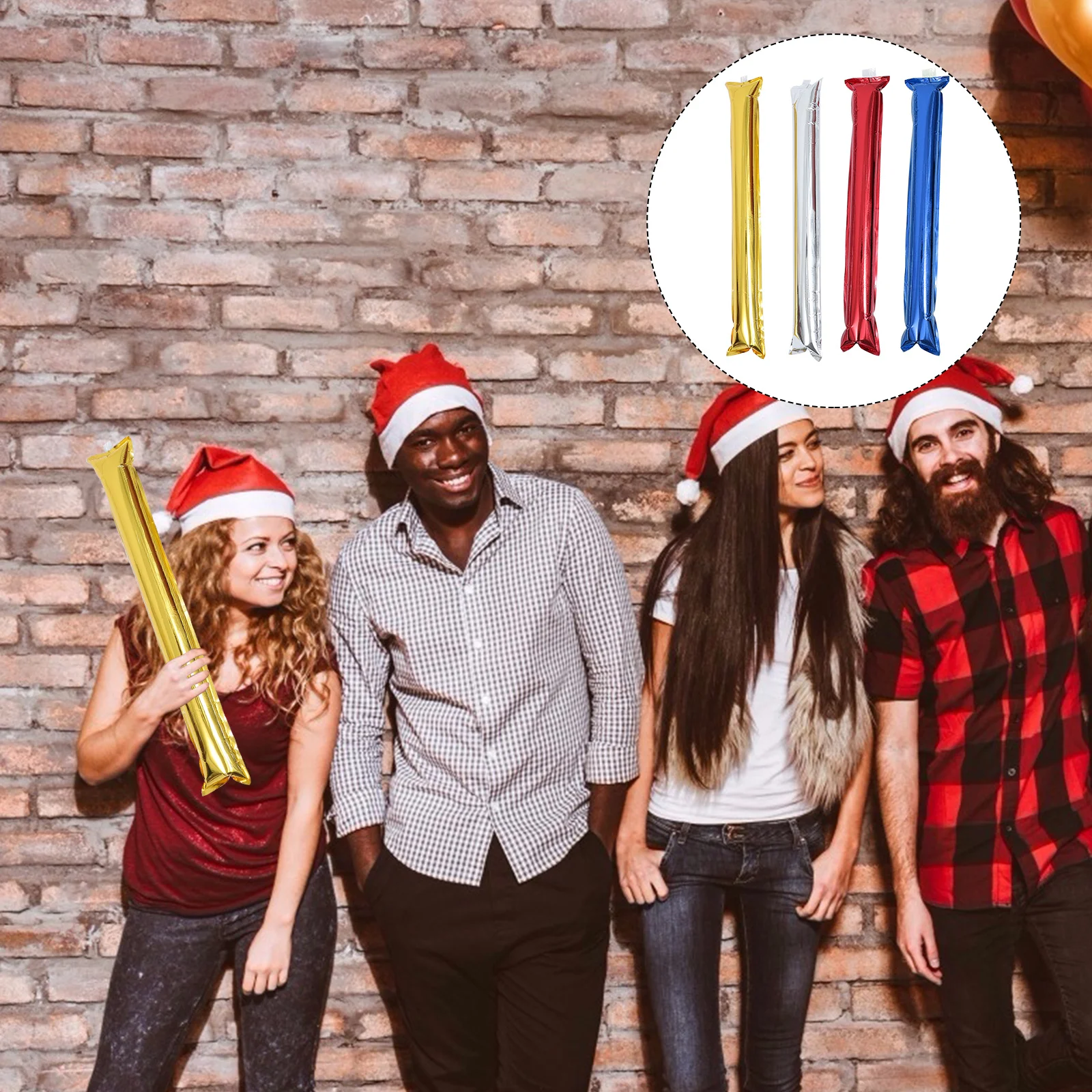 

24Pcs Inflatable Long Stick Balloons Safe Cheering Noise Makers Party Concert Sports Event Supplies Concert Inflatable Sticks