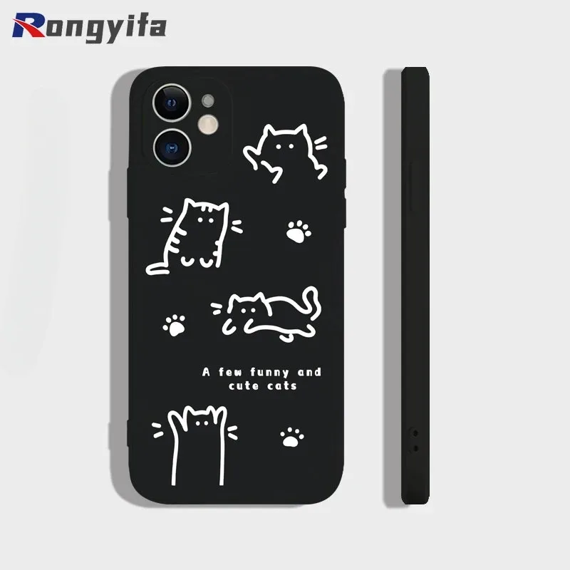 

For OnePlus 13T 12 11 10 9 RT 9R 8 8T 7 7T 6 6T 5 5T ACE 5 3V 2 2V Pro Phone Case Cute Cat Cartoon Matte Shockproof Couple Cover