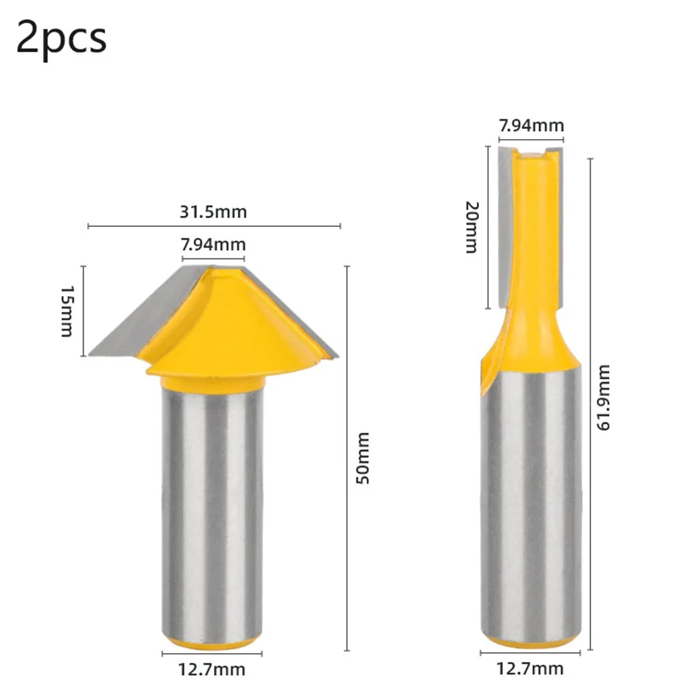 Blade Steel Bodies Router Bit Set Flat V Groove Bit Straight Bit Ground Hardness Toughness Heat Resistance Pcs