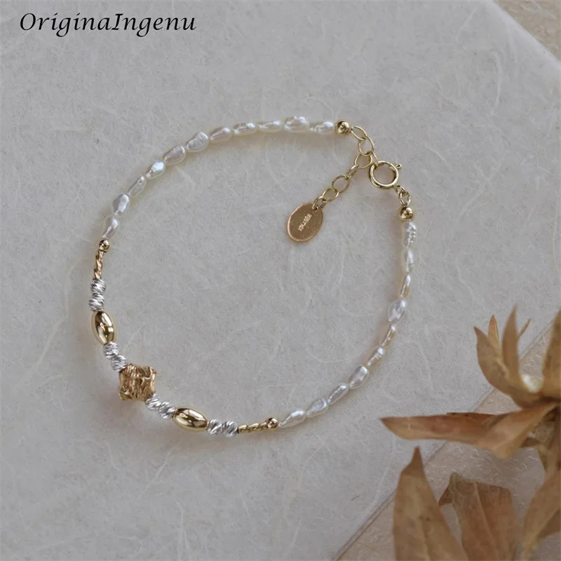 

14K Gold Filled Natural Baroque Pearl Bracelet Handmade Gold Beads Bracelet Waterproof Tarnish Resistant Jewelry Women Bracelet