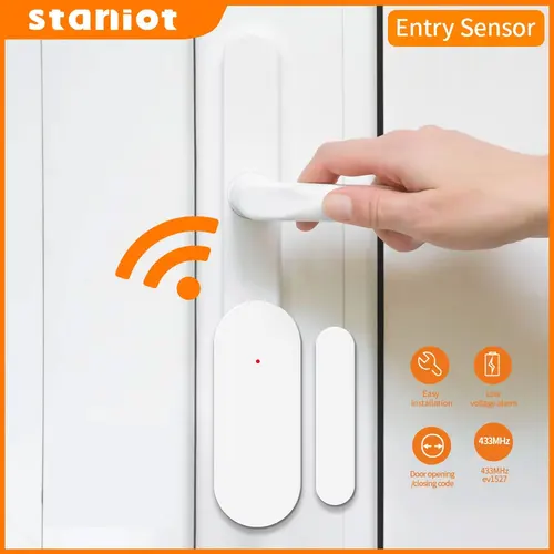 Staniot DS100 Tuya 433mhz accesorios de alarma Control remoto inteligente Sensor de alarma de puerta y ventana inalámbrico detectores de puerta abierta/cerrada