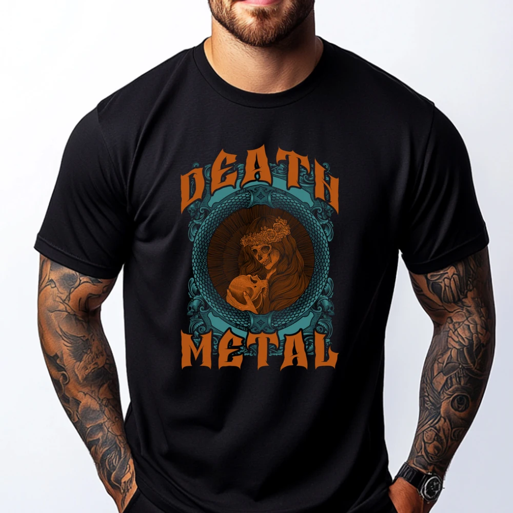 

Death Metal Printed T-shirt Graphic Tee Shirt Breathable New In Tops & Tees Free Shipping Clothes Casual
