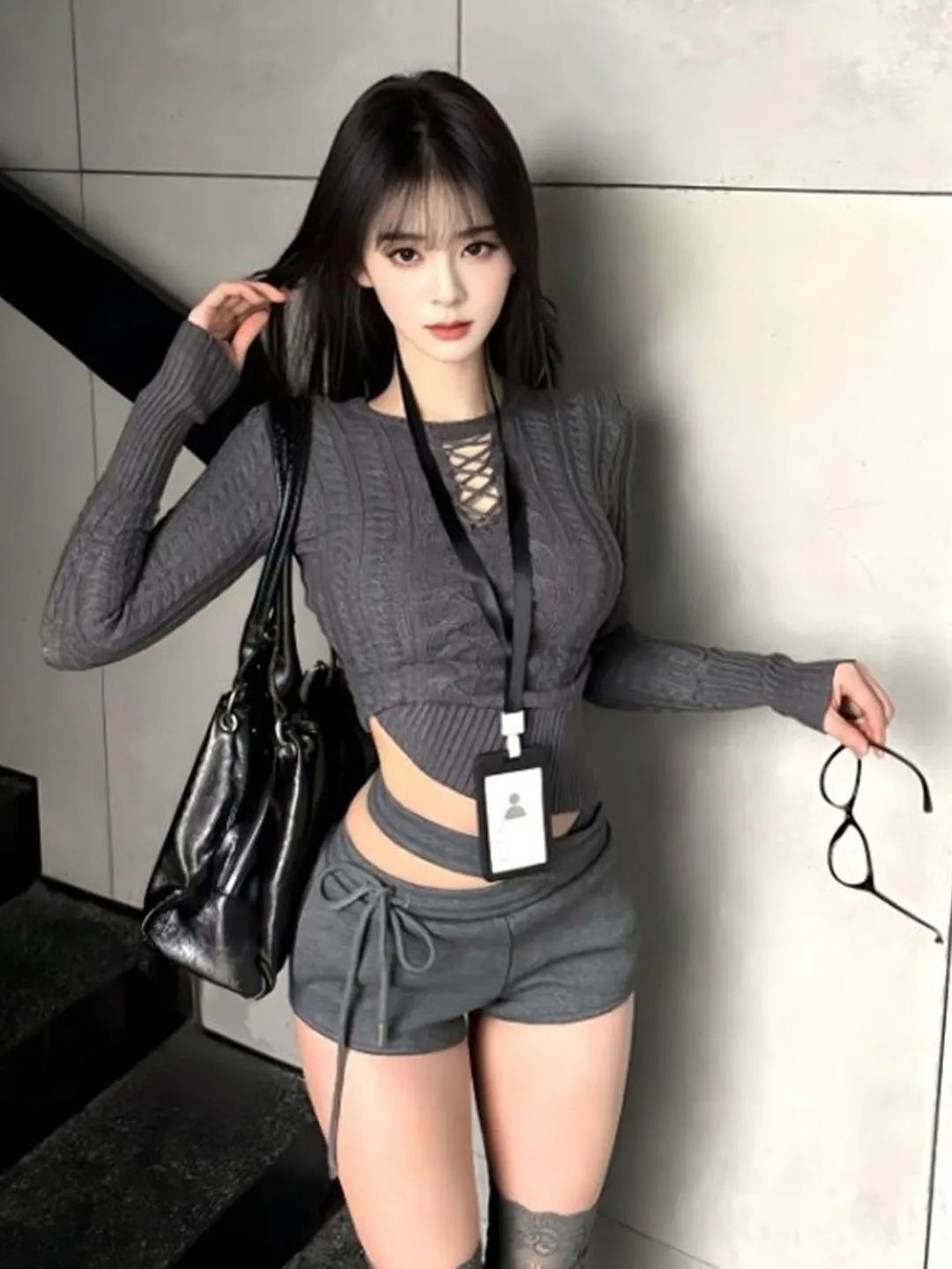 

Retro Sexy Hollow out Slimming Knitwear Long Sve Unique Beautiful Spring 2026 Faion Women's Premium Quali Garment