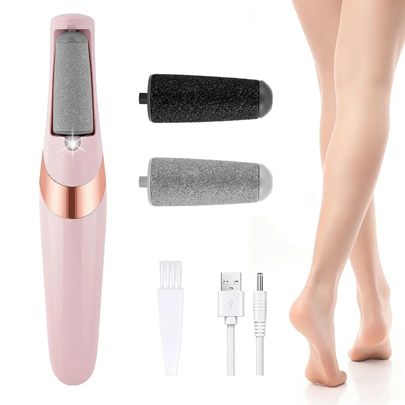 USB Rechargeable Electric Foot Callus Remover, Portable Pedicure and Foot Grinding Tool, Creates Smooth Feet, 2 Adjustable Settings, 2 Replaceable Grinding Heads, Suitable for Feet and Toenails, Perfect for Home Pedicure Experiences, Personal Foot Care, Great Gift, Suitable for Both Men and Women