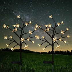 1/2Pcs Solar Cherry Blossom Lights Fairy Lights Outdoor Waterproof Solar Garden Light For Wedding Party Lawn Pathway Fence Decor