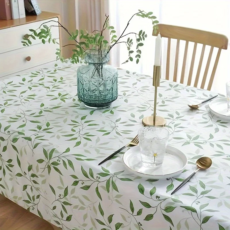 Small leaf tablecloth, washable lemon-print tablecloth, suitable for the kitchen