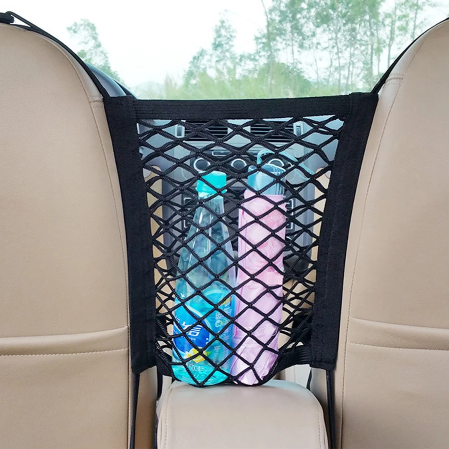 Pet Car Barrier Dog Car Barrier with Automatic Safety Mesh Storage Bag Pet Barrier Guard Back Seat Safety Protector Mesh Net image 4