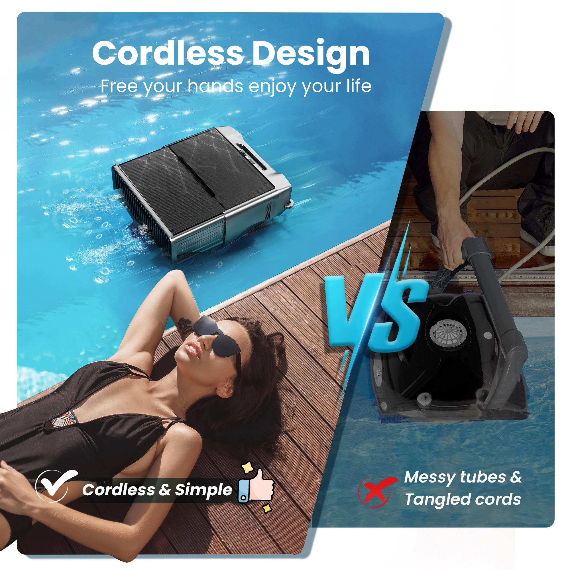 

2025 Upgraded Solar Pool Skimmer 24 Hours Robotic Pool Cleaner with Remote Control Smart Obstacle Avoidance Dual Charging Option
