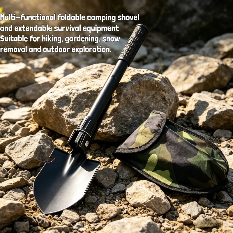 Pelle multifonctionnelle de camping, pelle tactique pliable portable, pelle de survie en acier pour jardiniers et ingénieurs