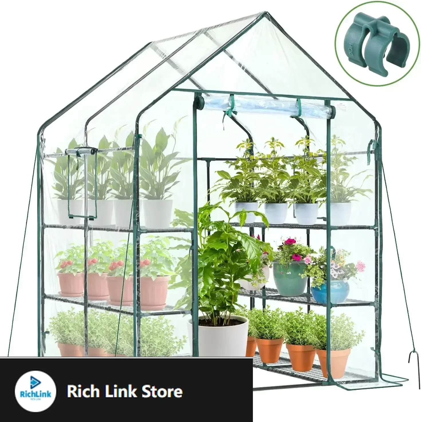 

Plastic Greenhouse for Outdoors: Portable Walk in Plant Green House with Improved Transparent PVC Cover