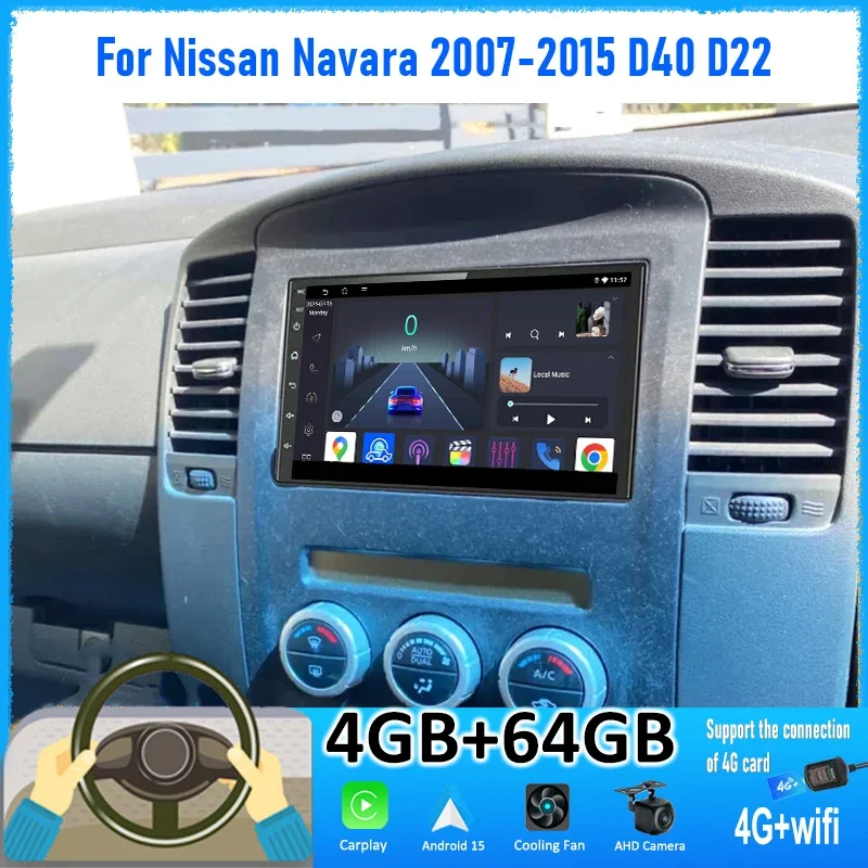 

7" Autoradio Carplay Android 15 CarPlay Monitor For Nissan Navara 2007-2015 D40 D22 Multimedia Video Player Car Radio 2 din GPS