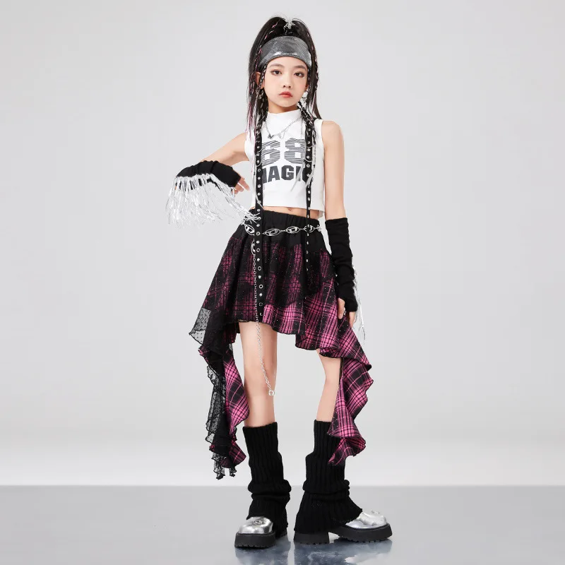 

Костюмы для джазовых танцев для девочек, костюмы для групповых танцев в стиле хип-хоп для девочек, модные комплекты костюмов для подиума