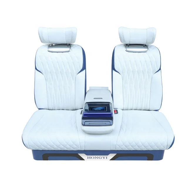 Commercial Car Third Row Seat Split Sofa Bed With Touch Control Screen Comfortable Leather Luxury MPV