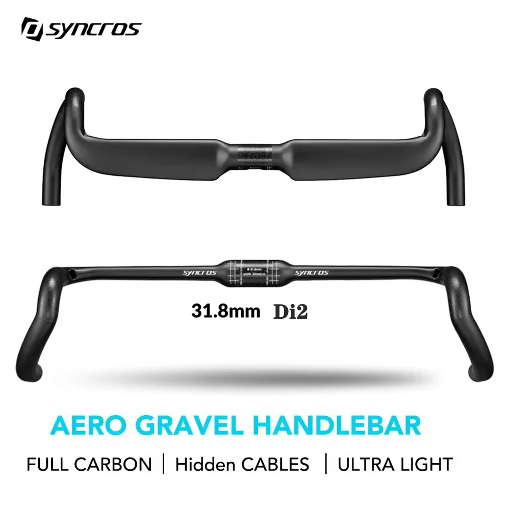 Syncros Aero Carbon Road Gravel Bike Handlebars 31.8mm Drop Bent Bar Internal Cables Speed Racing Bike Accessories