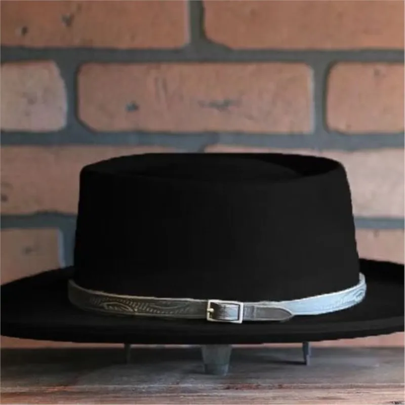 felt hat fashionable cake top woolen solid color pure