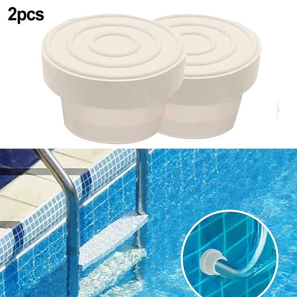 Rubber Ladder Bumpers for Swimming Pool 2 pcs White For 1.90 inch Tubing Compatibility 2.25 inch OD For 1.80 inch ID