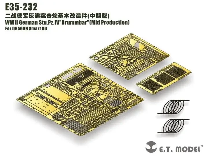 ET Model E35-232 1/35 WWII German Stu.Pz.IV "Brummbar"（Mid Production) Detail Up part