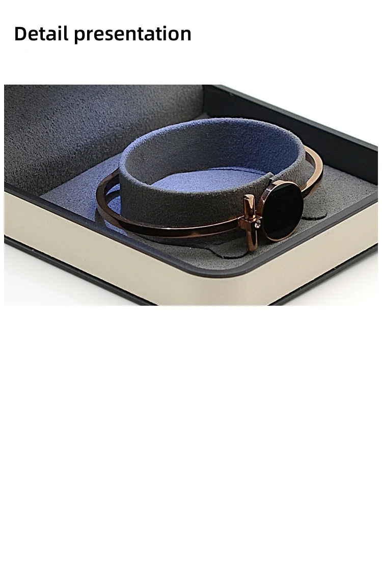 Wholesale High-End Led Light Jewelry Box Velvet Interior Ring Necklace Bracelet Box Customizable Logo