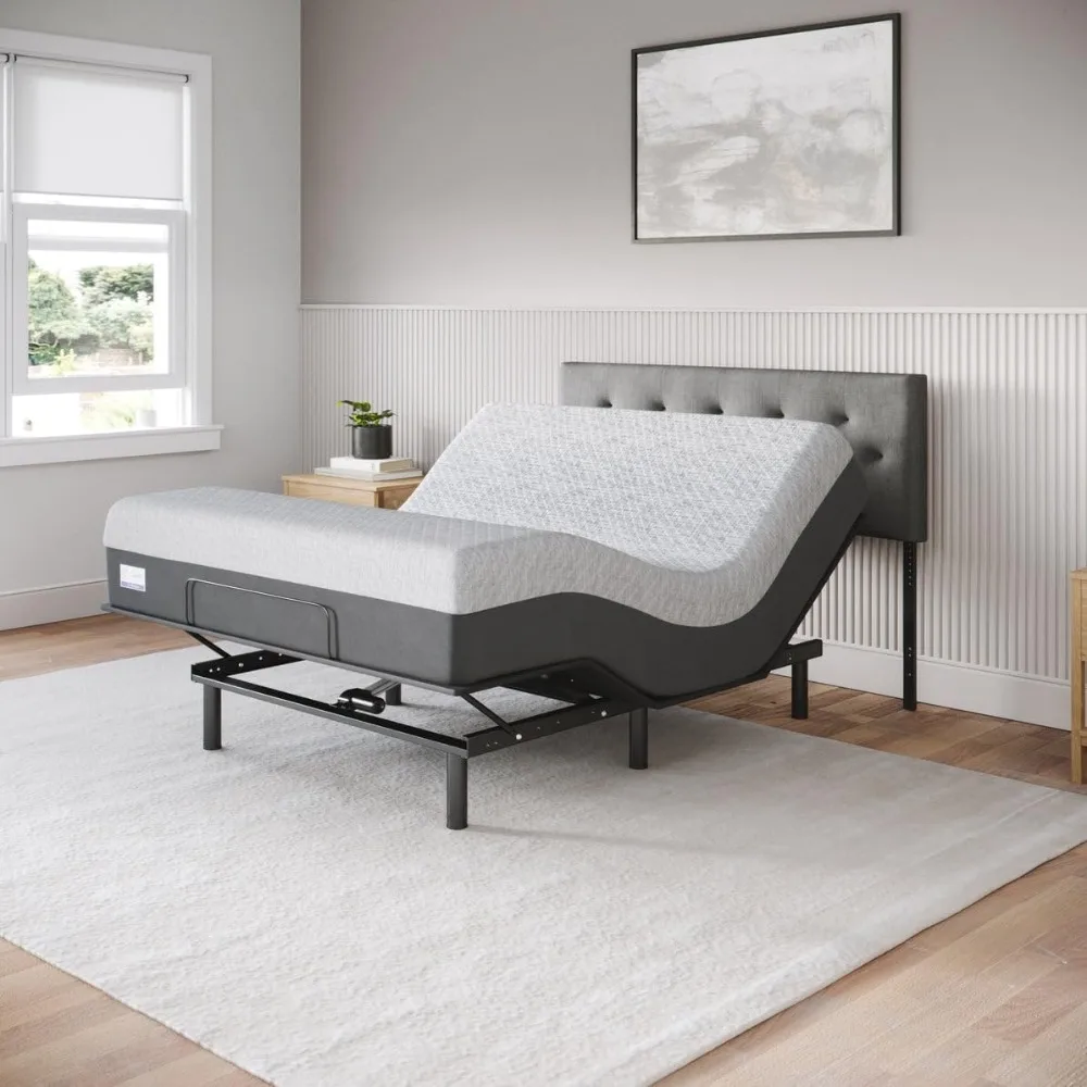 Aurora Adjustable Bed Base   12 inch Gel Memory Foam Mattress