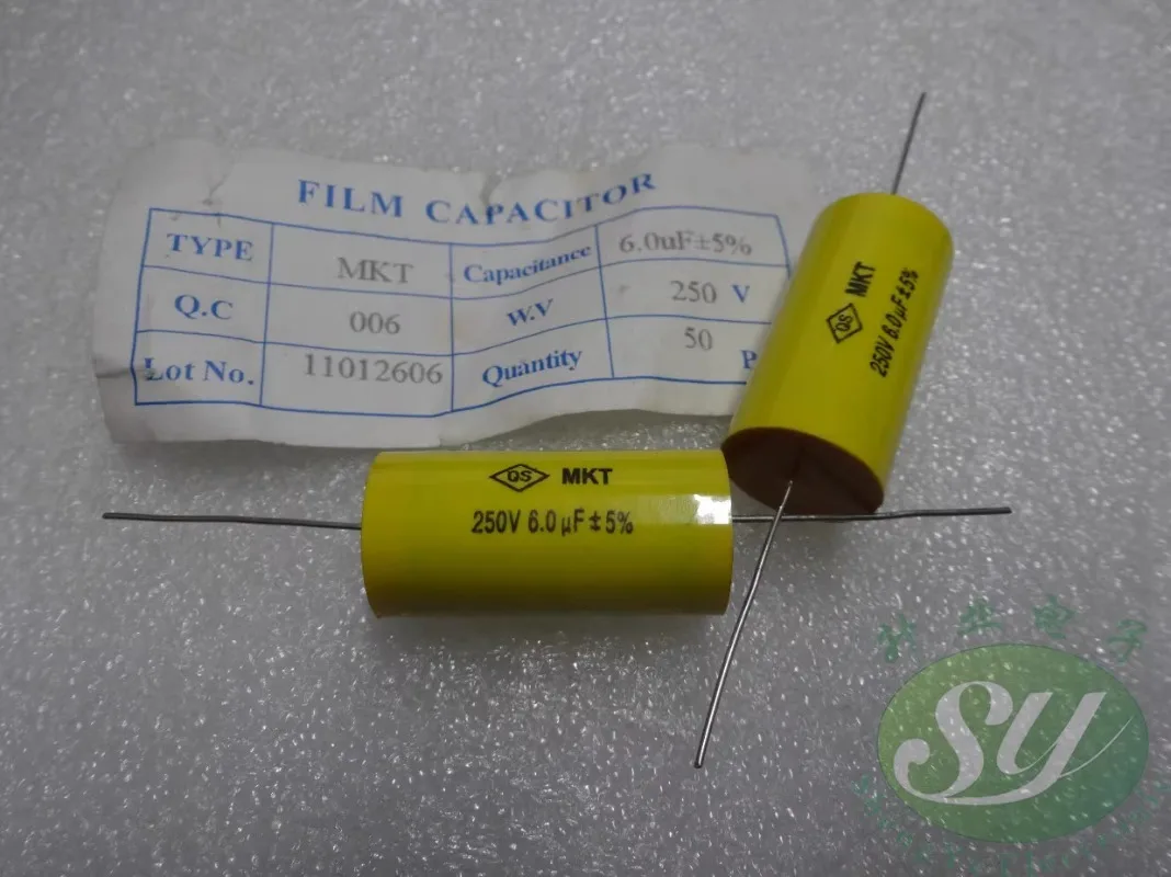 5PCS QS MKT 6.0uf/250v 6u0 605 New copper pin axial non-polar frequency divider capacitor