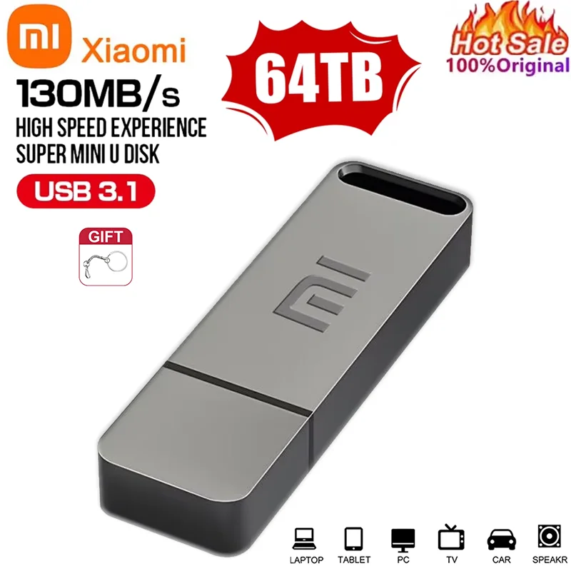 Xiaomi MIJIA 64TB Metal U disco USB 3,0 transferencia de archivos de alta velocidad lápiz impermeable 16TB 2TB memoria portátil unidad Flash USB