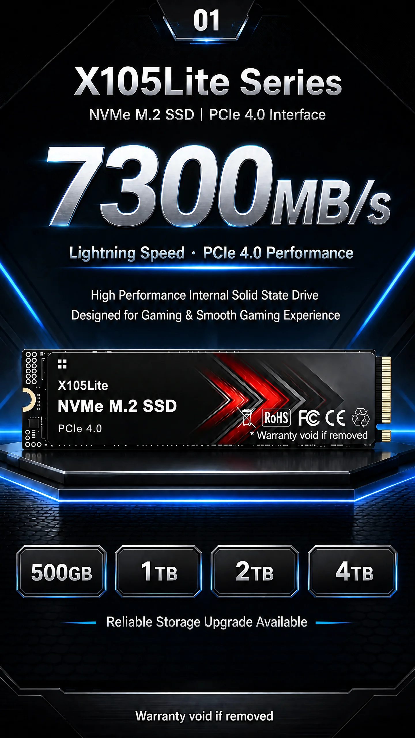 X105Lite M.2 NVMe 4TB Solid St - M.2 Nvme 4Tb Pcie 4.0 Ssd recension och pris