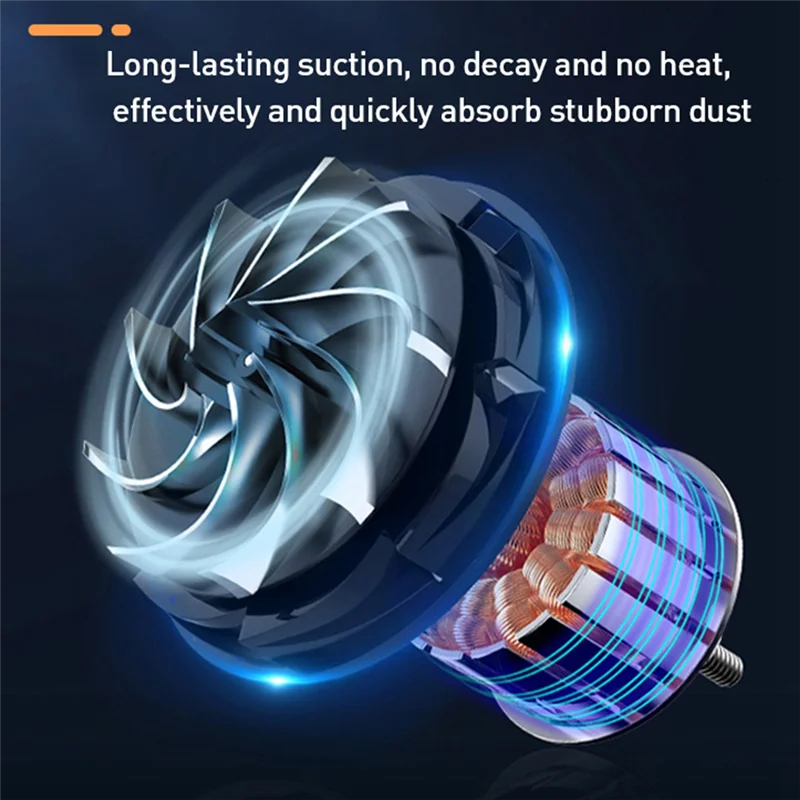 80000Pa เครื่องดูดฝุ่นรถยนต์ไร้สายชาร์จ Compressed Air มือถือ High-Power พร้อมแผ่นกรอง HEPA สําหรับรถบ้านสํานักงาน -A