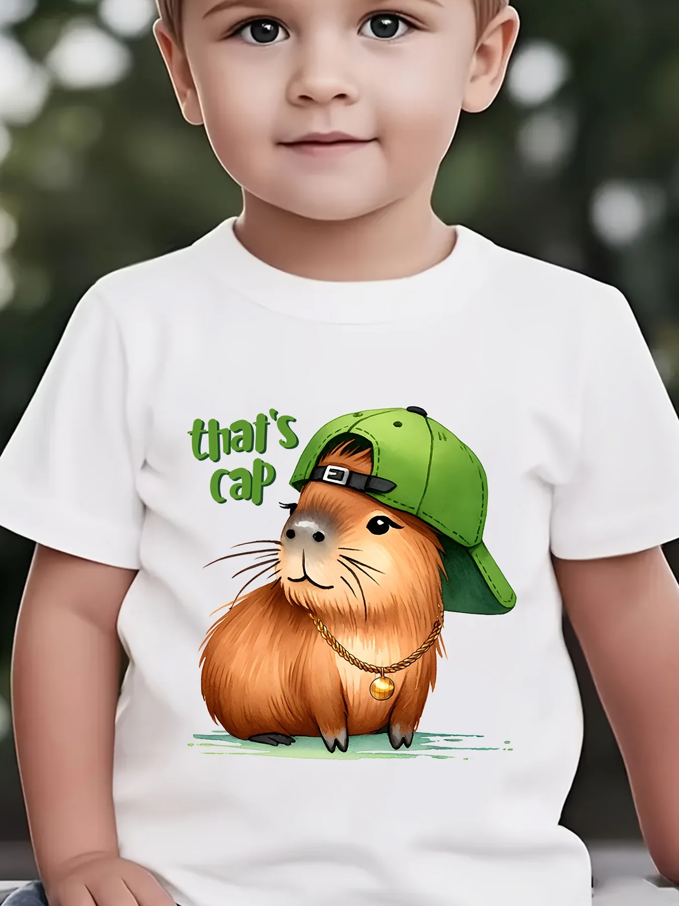 Family Cute Capybara Matching Cotton Tee Parent Boy Girl Soft Summer Crew Neck Short Sleeve Top for Animal Lover Fans Tops