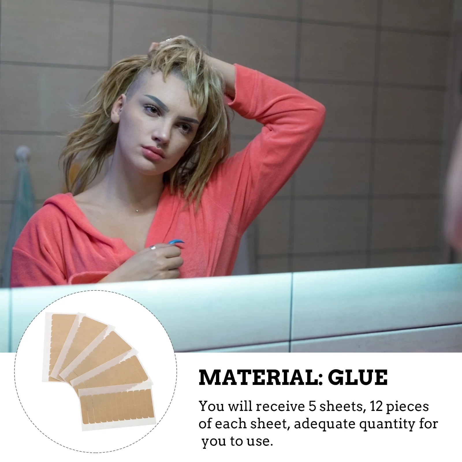 

5 Sheets Each Double Sided Tape Adhesive Strips Lightweight Invisible Hair Extension Accessories Hair Extension Strip