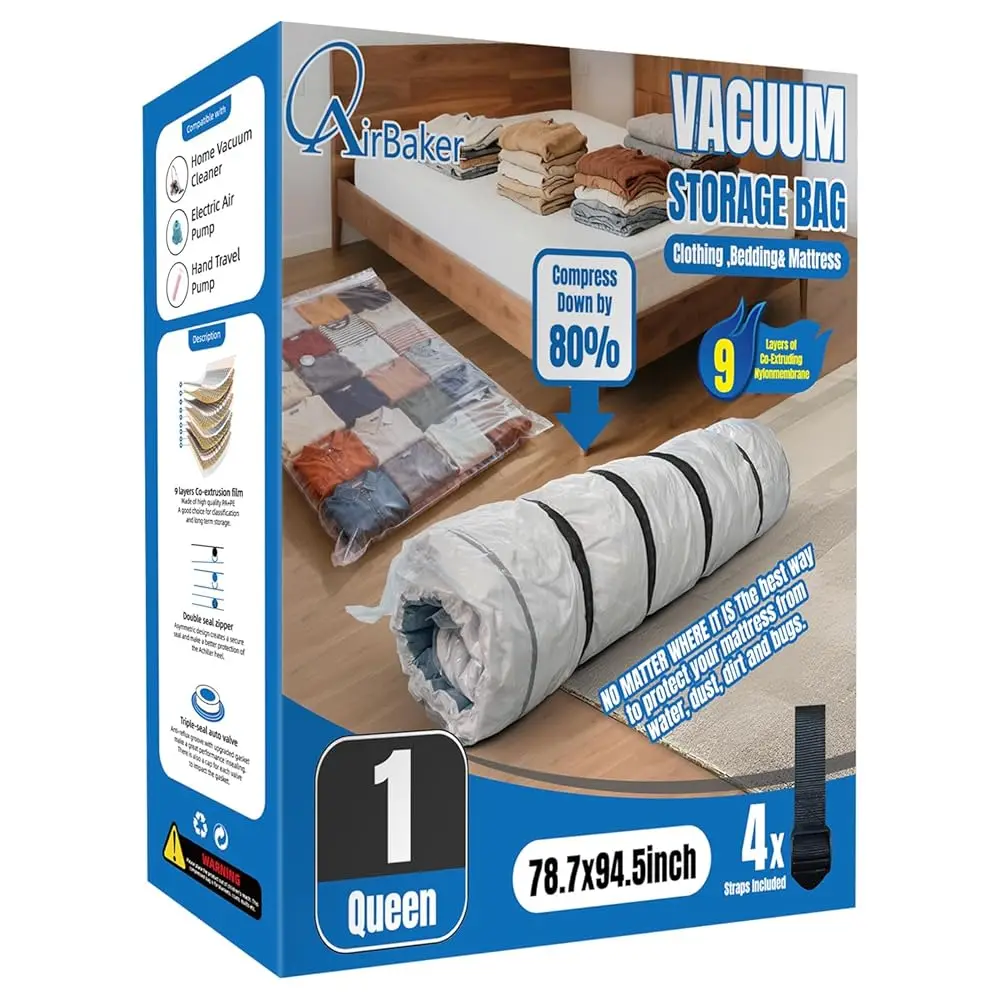 

Free ShippingFree ShippingMattress Vacuum Bag for Moving,Mattress Vacuum Seal Bag with Straps, Heavy Duty Mattress Storage Bag,
