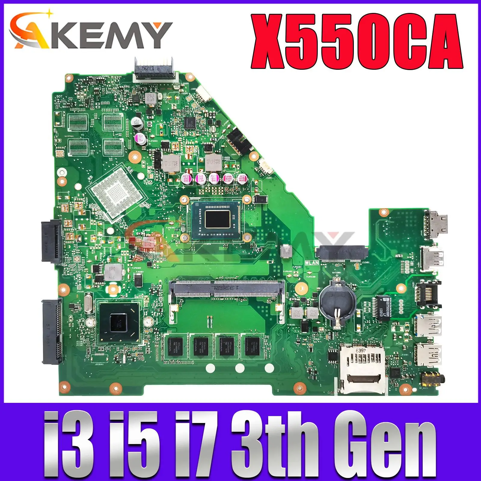 

X550CA Mainboard For ASUS Y581C X552C X550VC X550CL A550C K550C X550CC Laptop Motherboard 1007U/2117U I3 I5 I7 CPU 4GB RAM