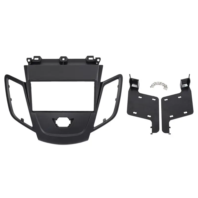

A85E-Double Din Radio Fascia For FORD Fiesta 2008-2017 Panel Dash Mount Installation Trim Kit Face Black Frame GPS