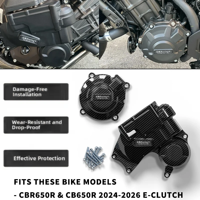 Protector de motor para moto CBR650R y CB650R 2024-2026, embrague de motor E-CLUTCH, juego de cubiertas secundarias del motor, accesorios para motocicletas