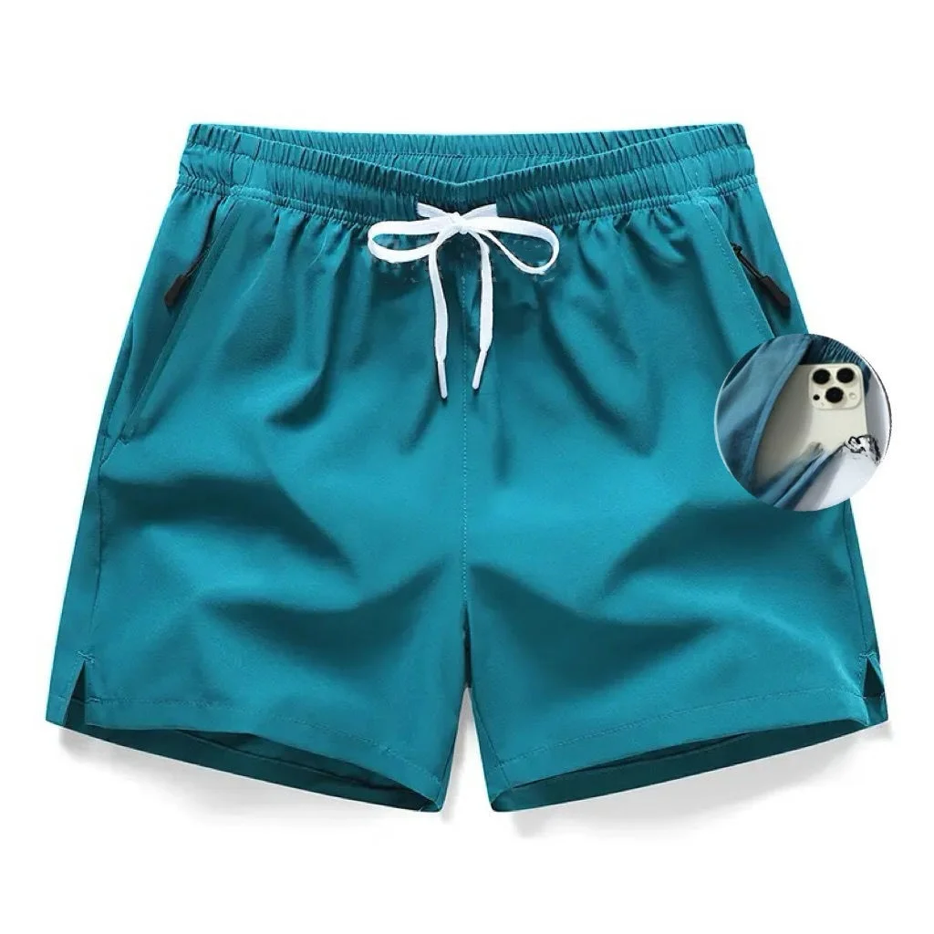 Ords da uomo in seta di ghiaccio Summer Qui Dry Beach Tee-quarzo Lunghezza Corsa Fitn Allenamento Sport Pantaloni di media lunghezza a quattro quarti