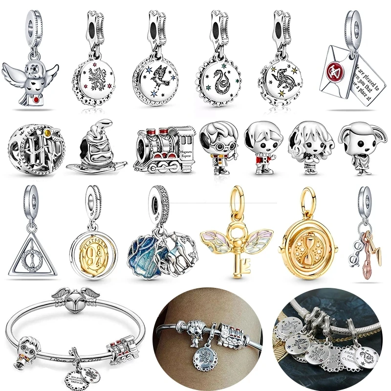 Miniso-abalorio De Plata De Ley 925 De Harry Potter, cuenta Original para Plata De Ley, pulsera De Plata 925, fabricación De joyería DIY, regalo