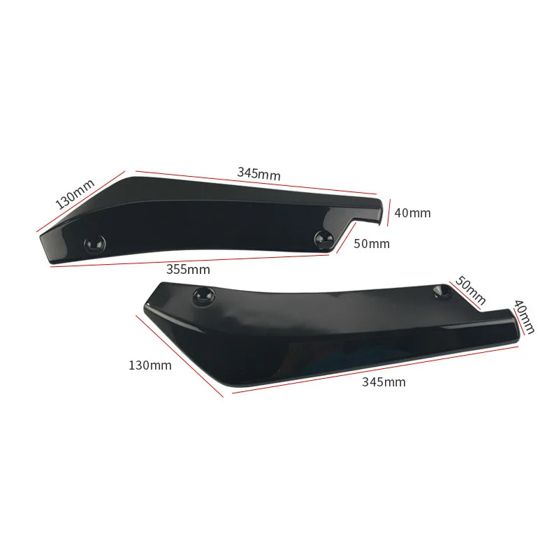 2Pcs Universal Car Rear Bumper Lip Diffuser Splitter Spoiler Scratch Protector for Sedan SUV