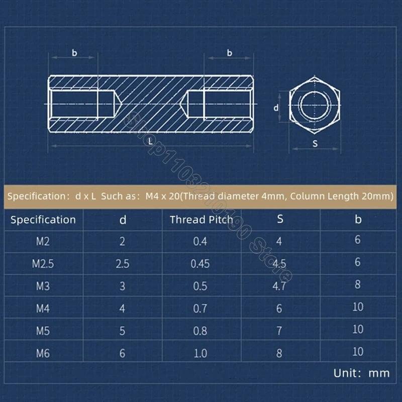 1-10Pcs M5 M6 Brass Hex Female to Female Standoff Pillars Stud Mount Spacer Hexagon PCB Motherboard Hollow Column Length 8-80mm