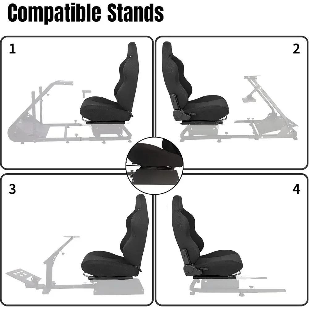 Adjustable Racing Seat for Sim Cockpit or Tilt Wheel Stand Gaming Seat view 6